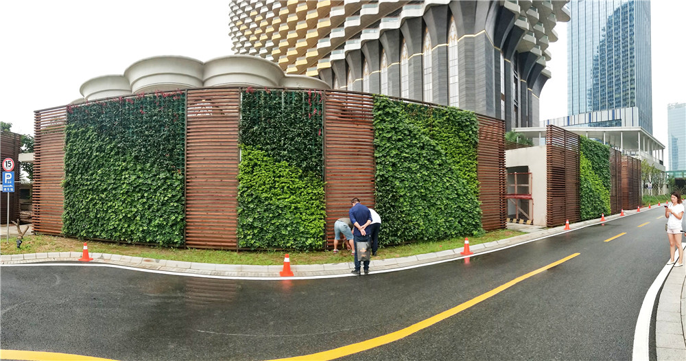成都垂直立体绿化,珠海横琴商业中心植物墙施工